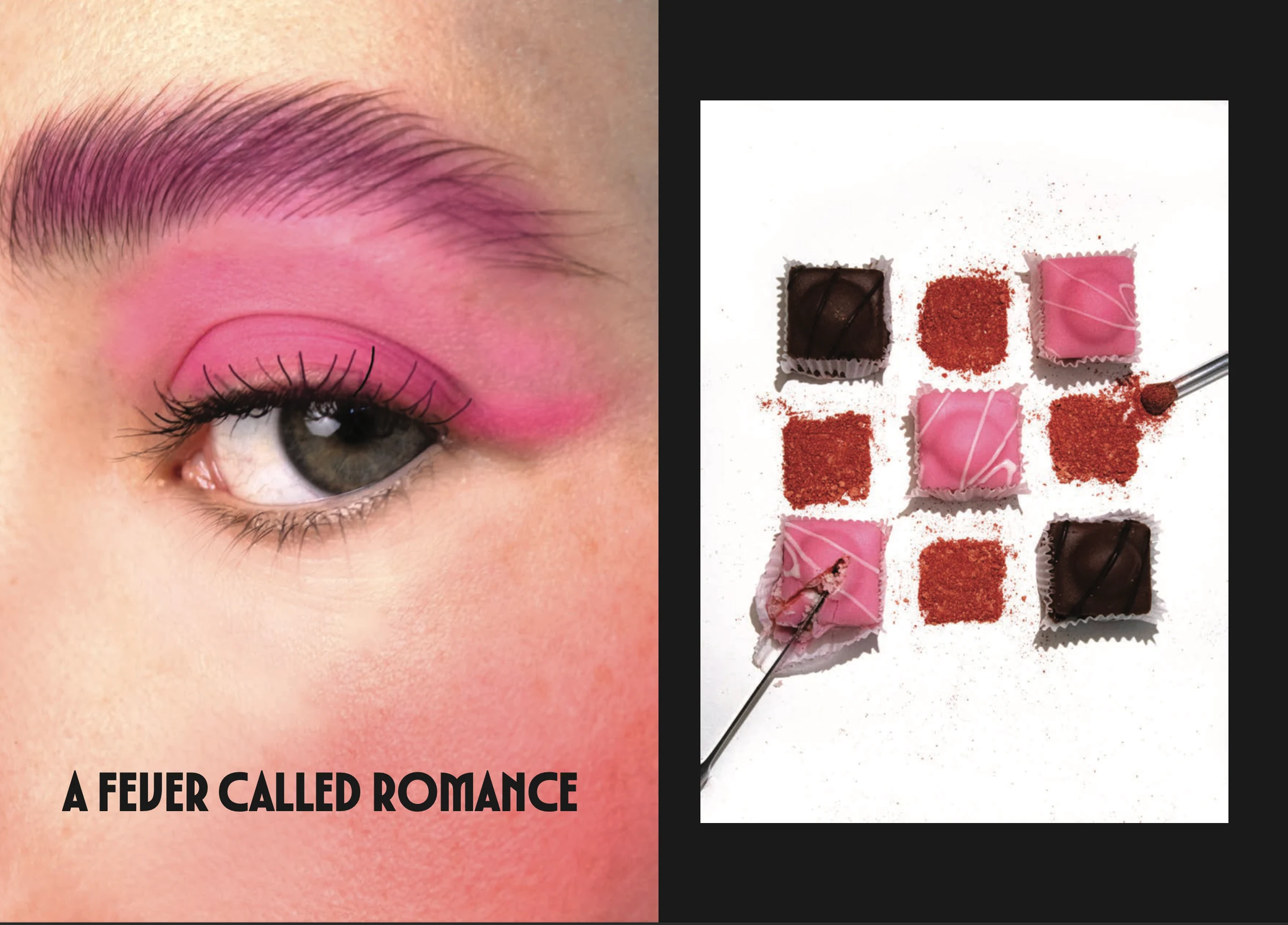 Pink eye makeup and fashion colour study