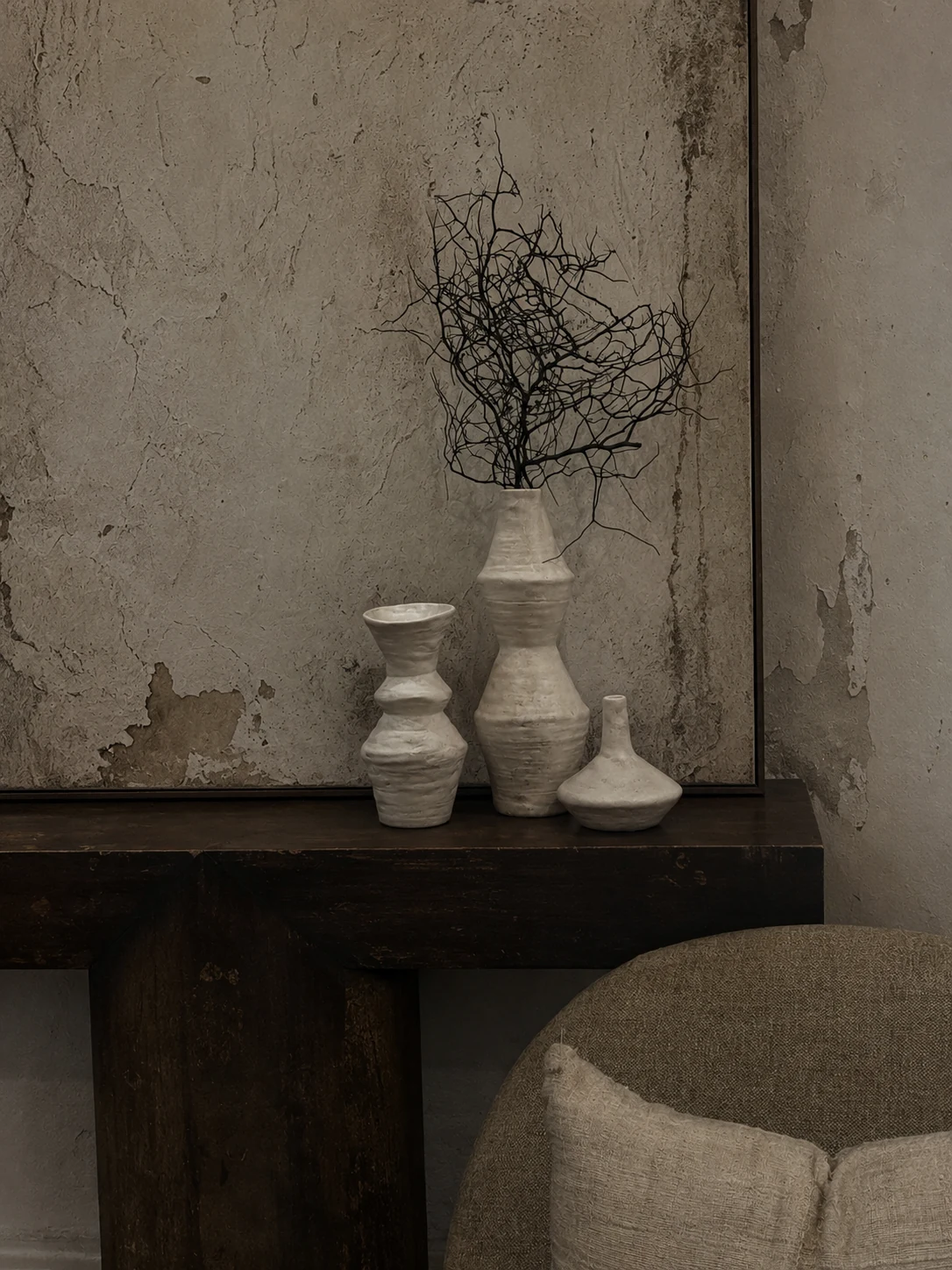 Quiet still life of vessels on a table
